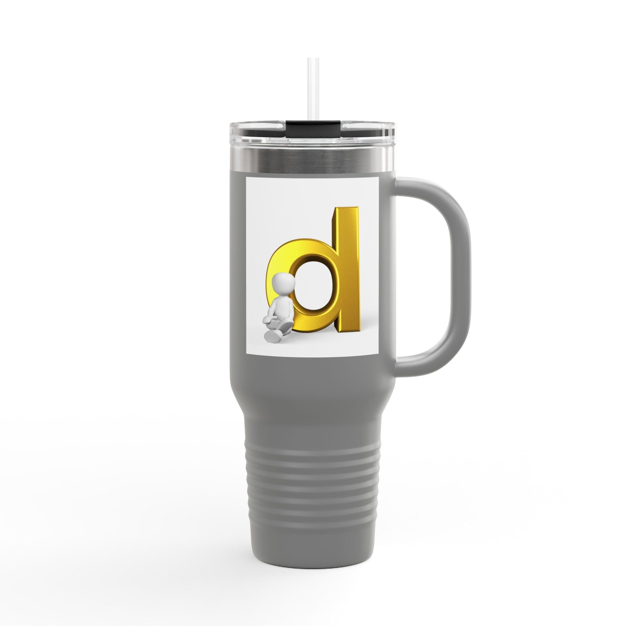 Gold Letter D Initial Travel Mug | 40oz Insulated Tumbler