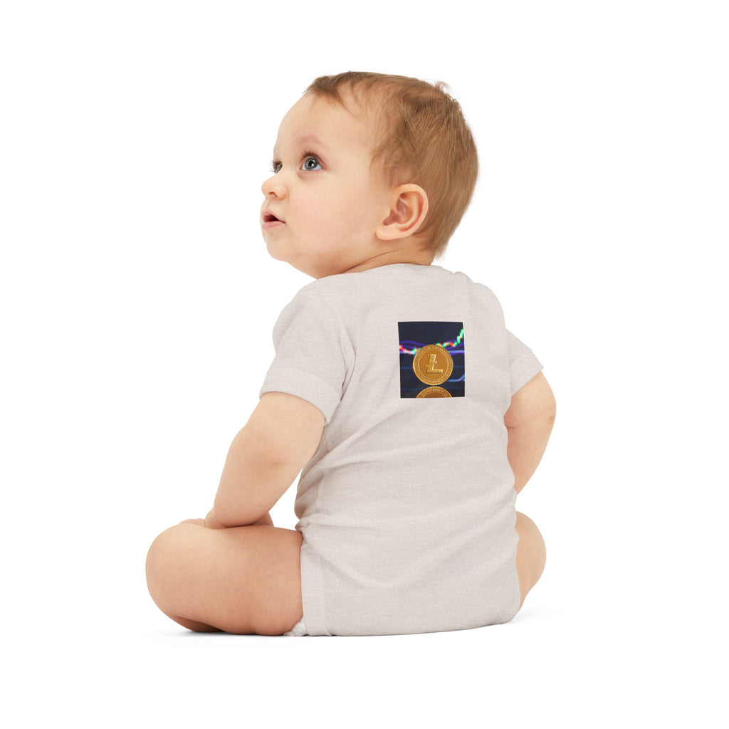 Litecoin Coin Graphic Infant Onesie | Cryptocurrency Baby Bodysuit