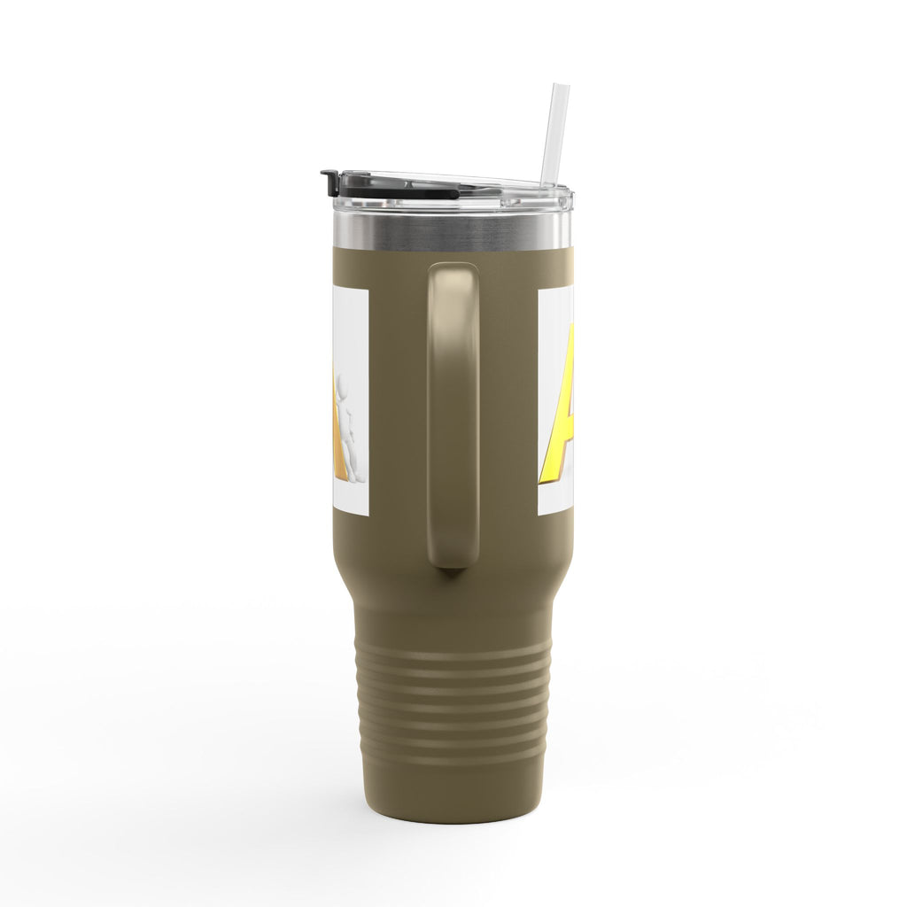 Yellow 3D Letter A Initial Travel Mug | 40oz Insulated Tumbler