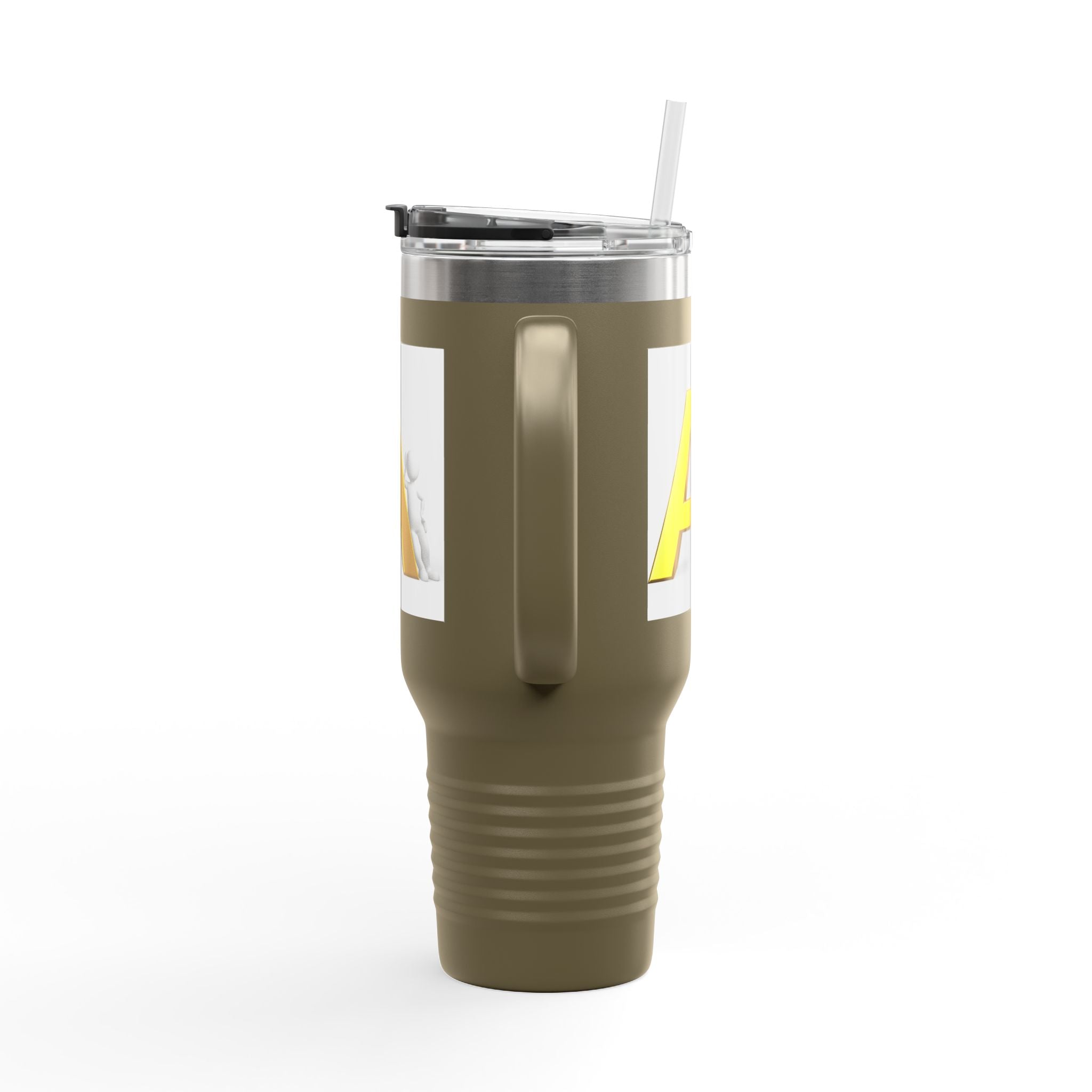 Yellow 3D Letter A Initial Travel Mug | 40oz Insulated Tumbler