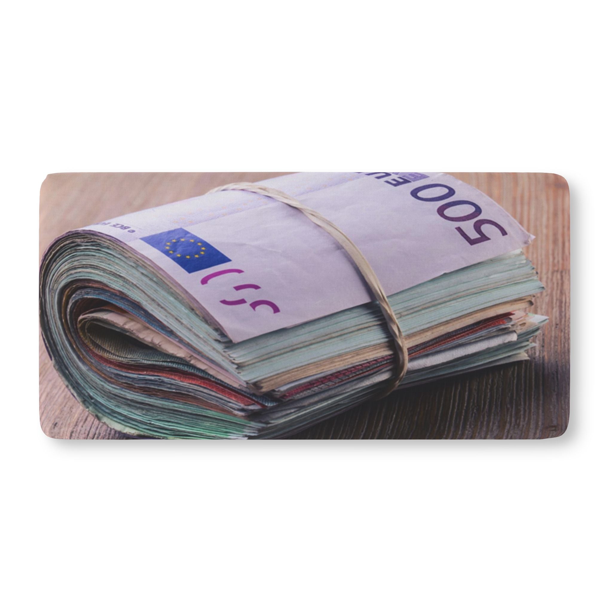 Drap de berceau ajusté bébé motif liasses de billets en euros | Drap de lit bébé motif argent