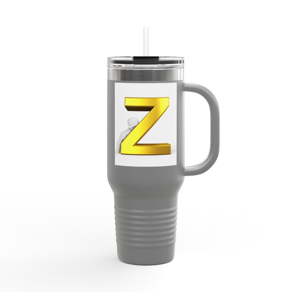 Gold 3D Letter Z Travel Mug | 40oz Insulated Tumbler