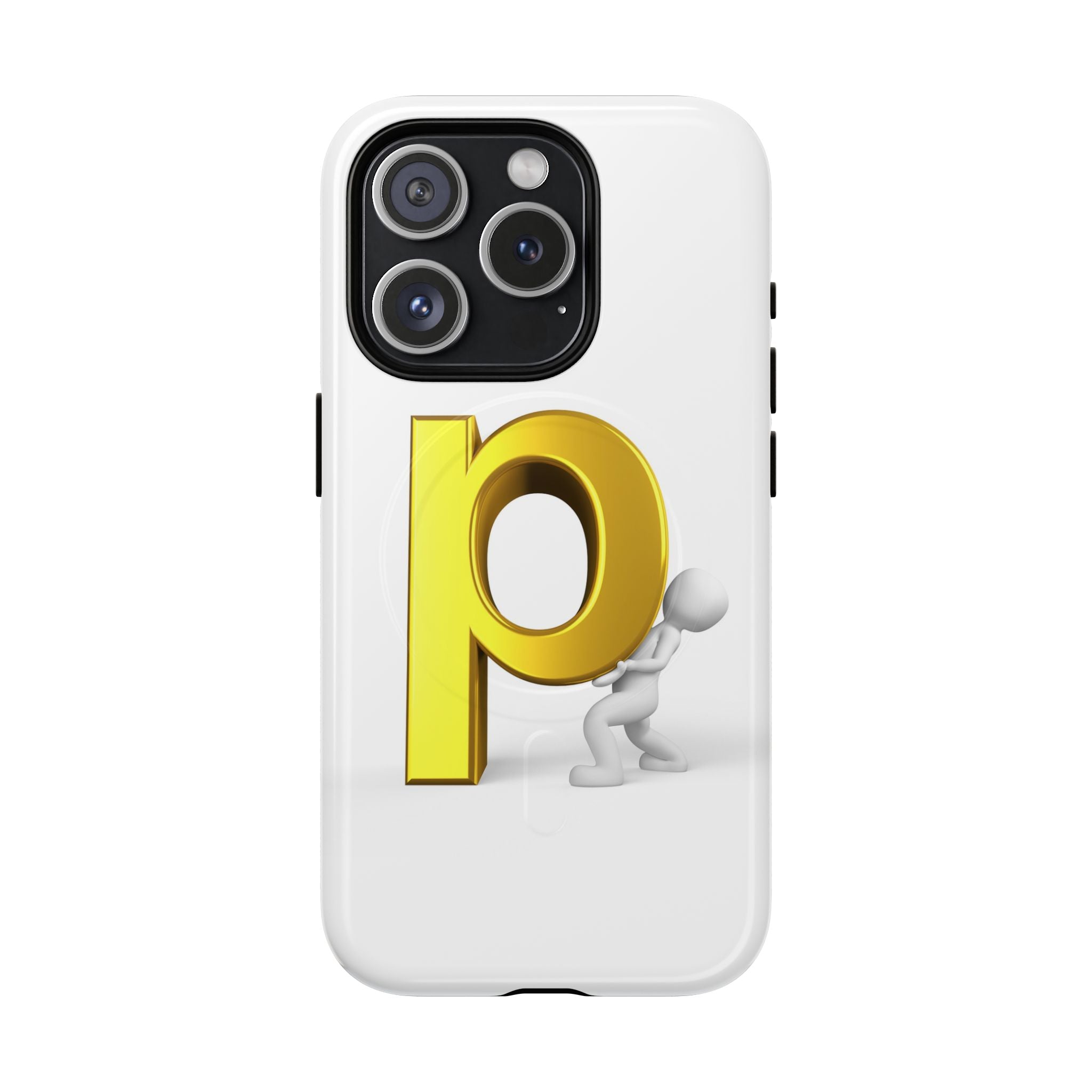 3D Gold Letter P Phone Case | Tough Magnetic Phone Case