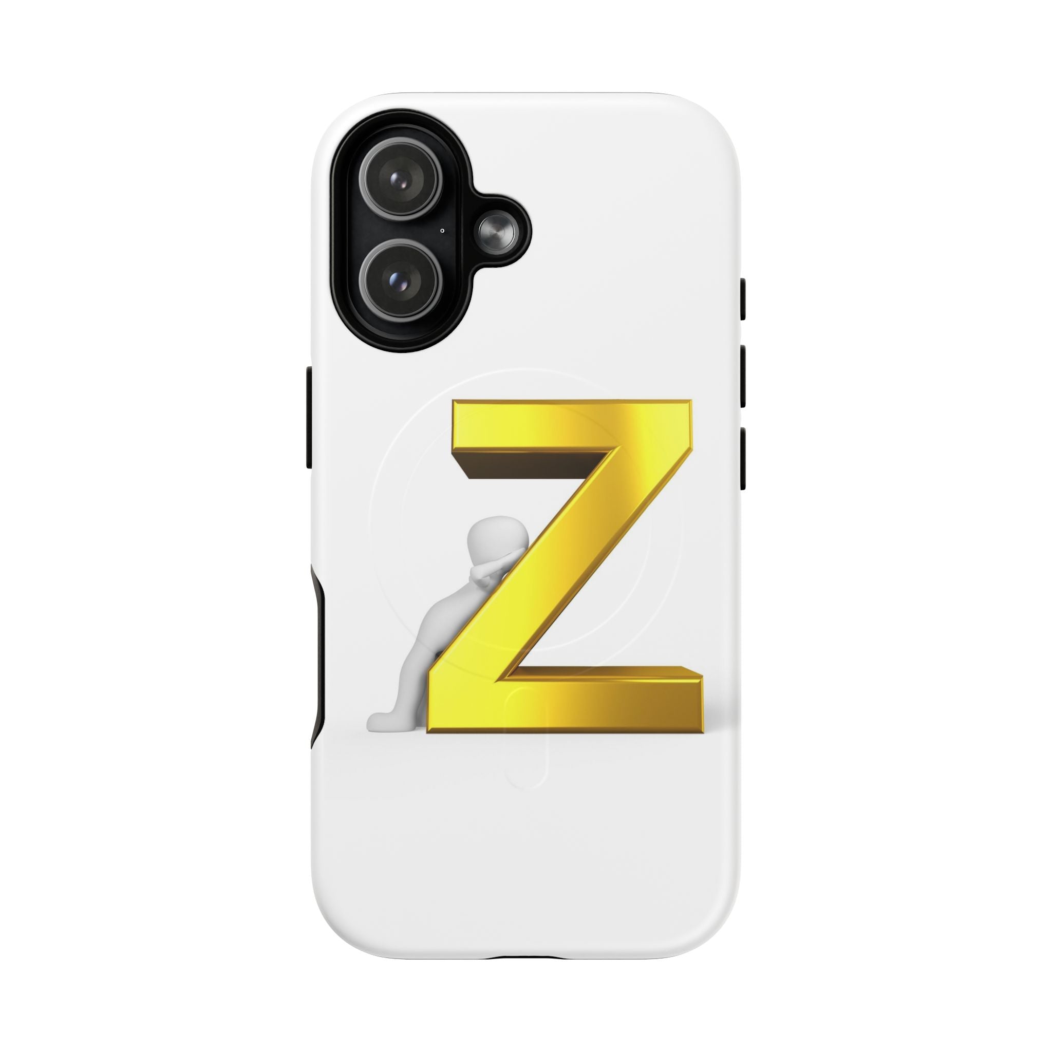 Coque de téléphone 3D Lettre Z Dorée | Coque magnétique robuste