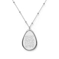 Personalized Oval Necklace — Engraved Initials & Numbers Teardrop Pendant