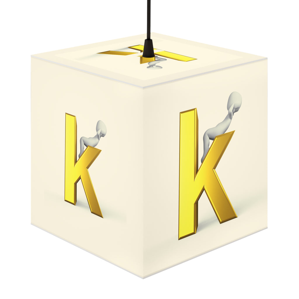 Golden K Initial Cube Lamp | Light Cube Lamp, Monogram Home Decor