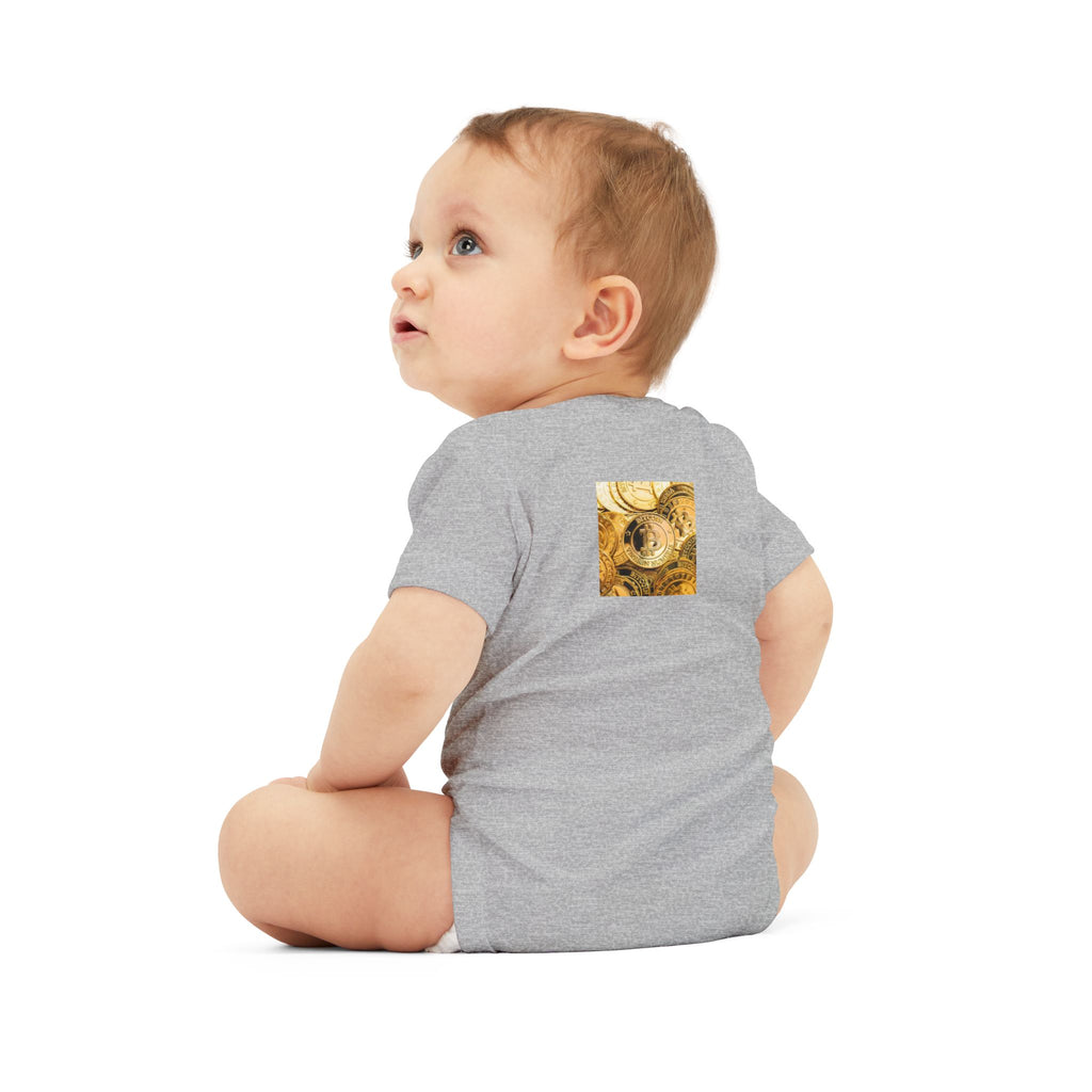 Bitcoin Cryptocurrency Infant One Piece | Floral Nursery Baby Bodysuit