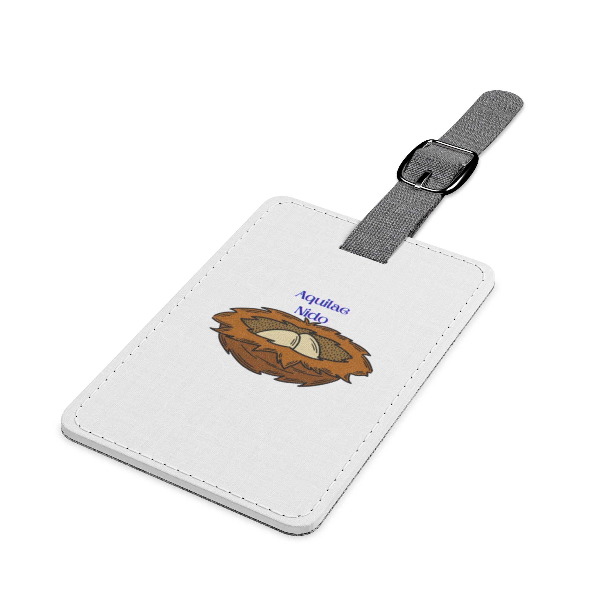 Nest with Eagle Eggs luggage tag | Saffiano polyester rectangle