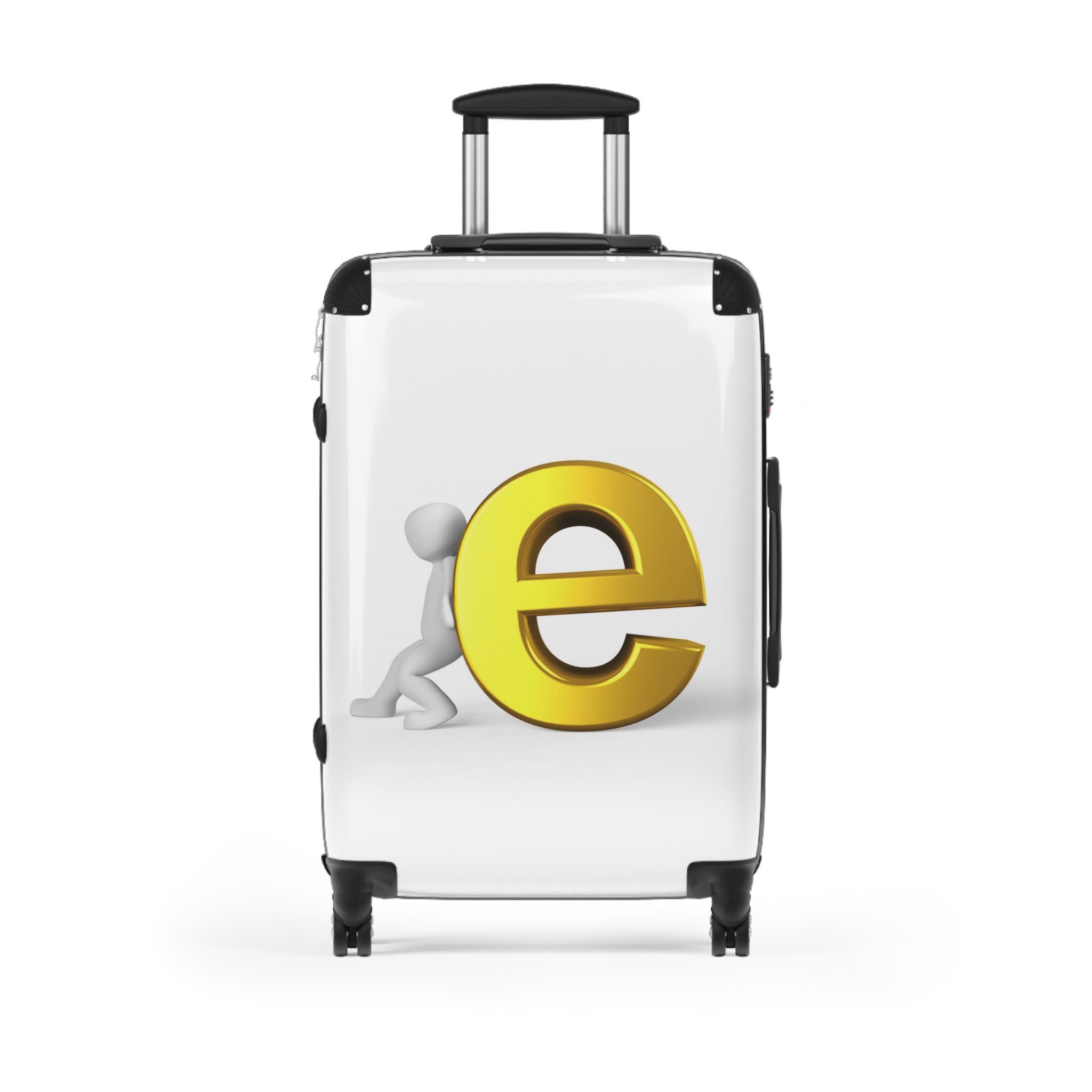 Yellow Letter E Logo Suitcase | Personalized Luggage Cover