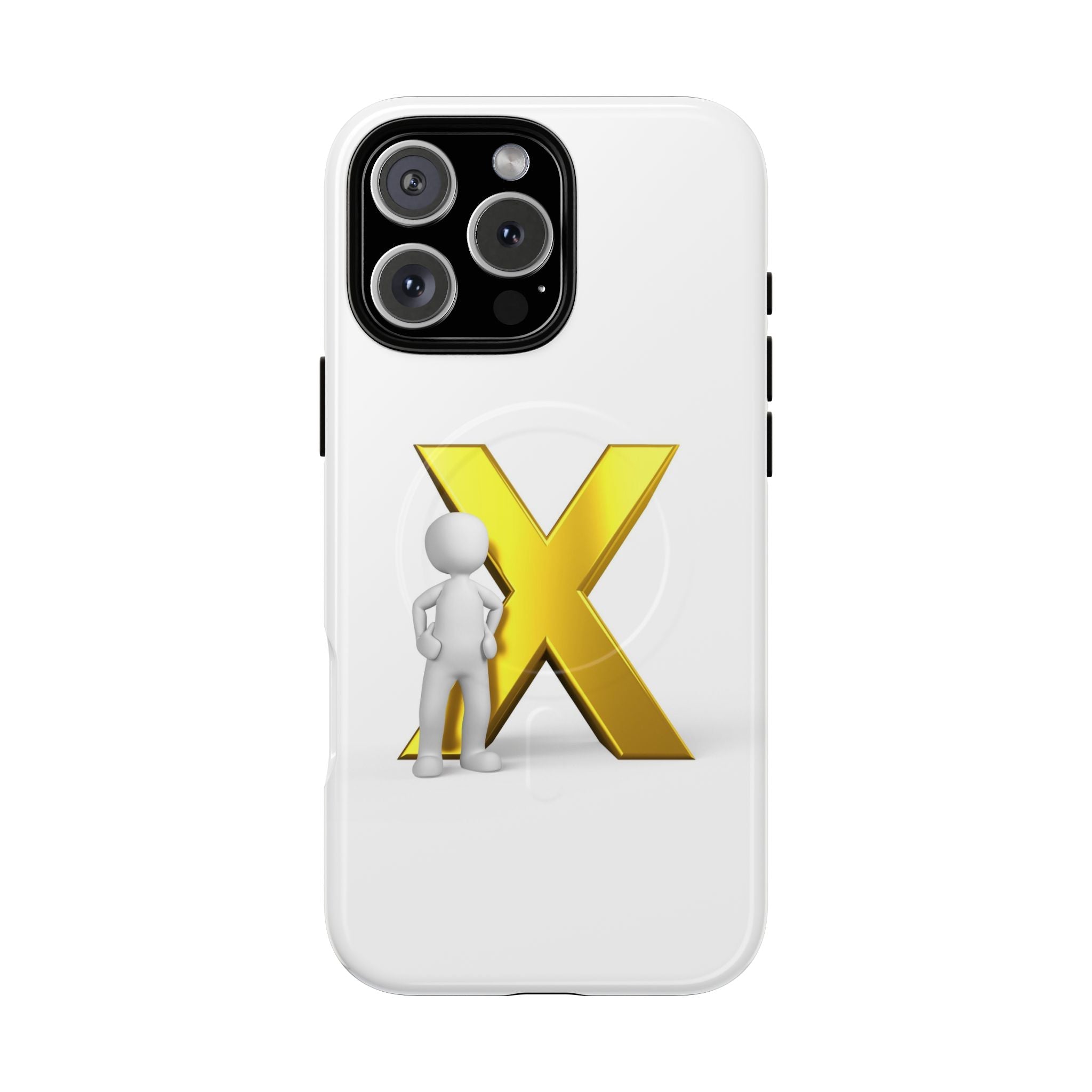 3D Figure with Gold X phone case | Magnetic Tough Case