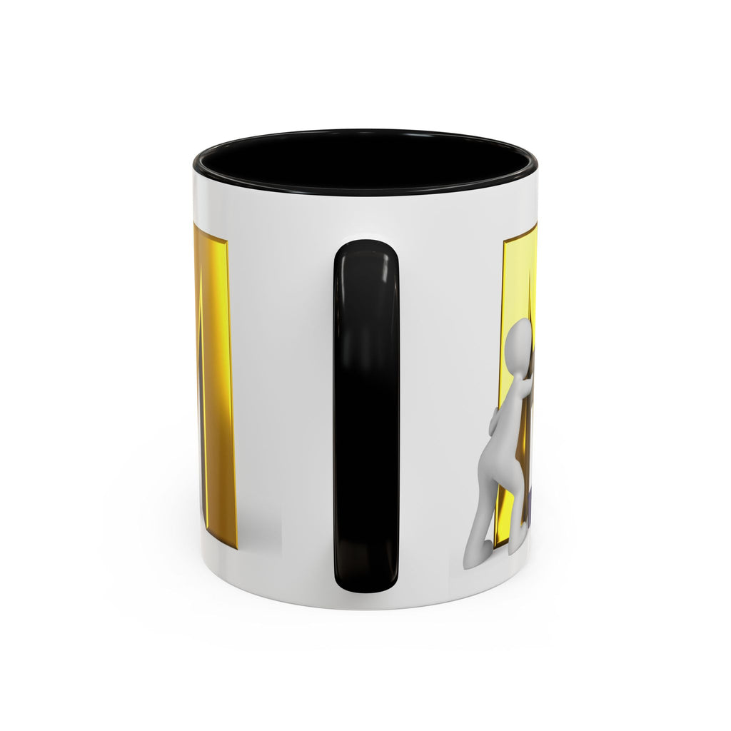 Goldfarbene Buchstabe M mit Farbklecks-Akzent Tasse | Kaffeetasse