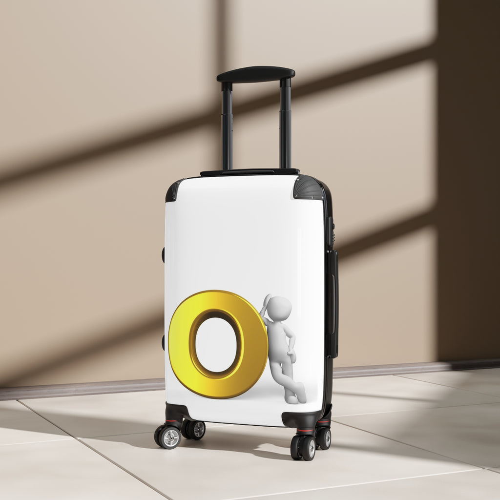 Gold Letter O Leaning Character suitcase | Luggage Cover, Travel Accessory