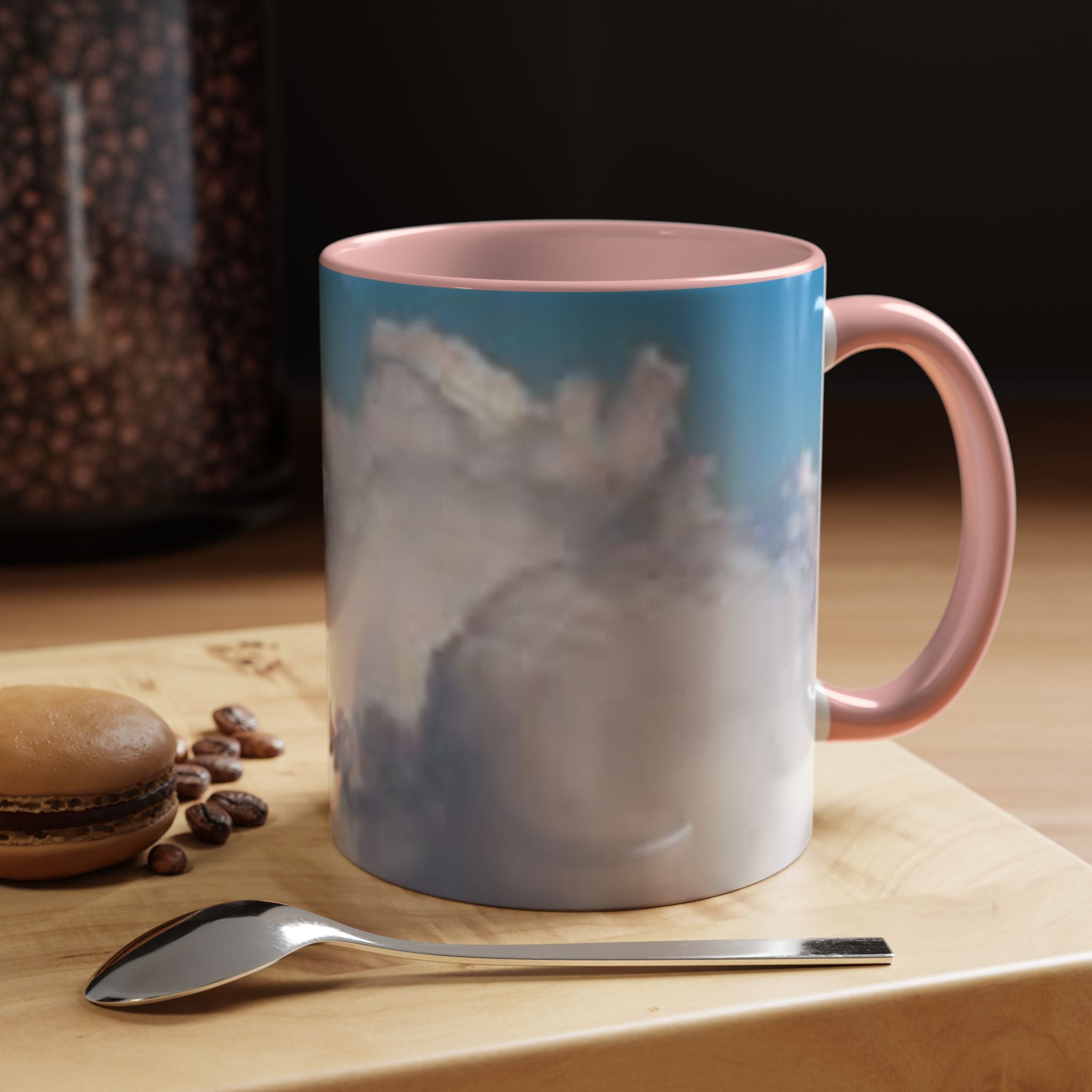 Blue Sky Clouds Accent Coffee Mug | 11oz 15oz