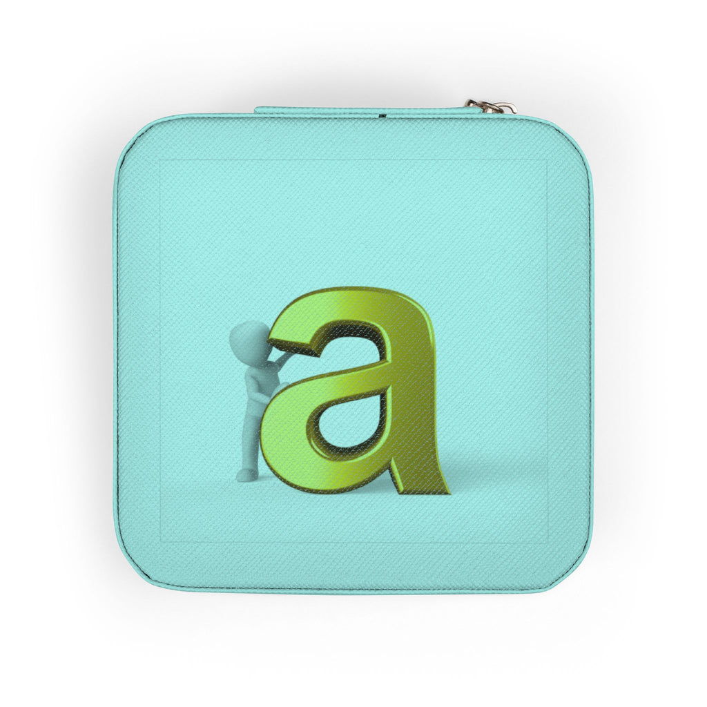 Gold Monogram A Jewelry Travel Case | Compact Personalized Jewelry Box