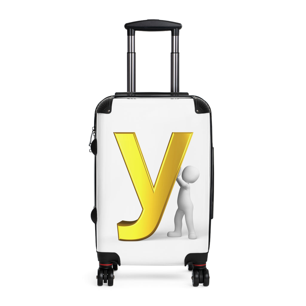 Yellow Letter Y Suitcase | Monogram Luggage with 3D Figure