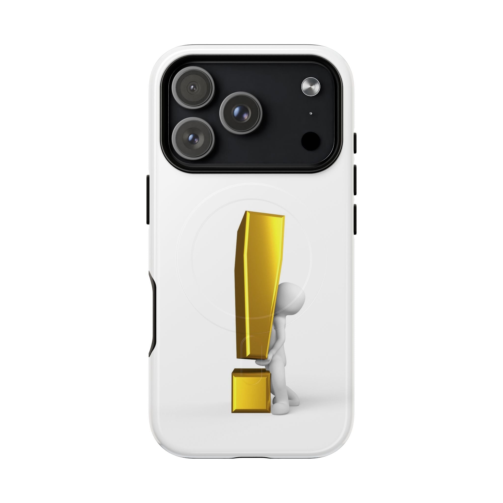 Coque de téléphone aimantée robuste Point d'exclamation doré