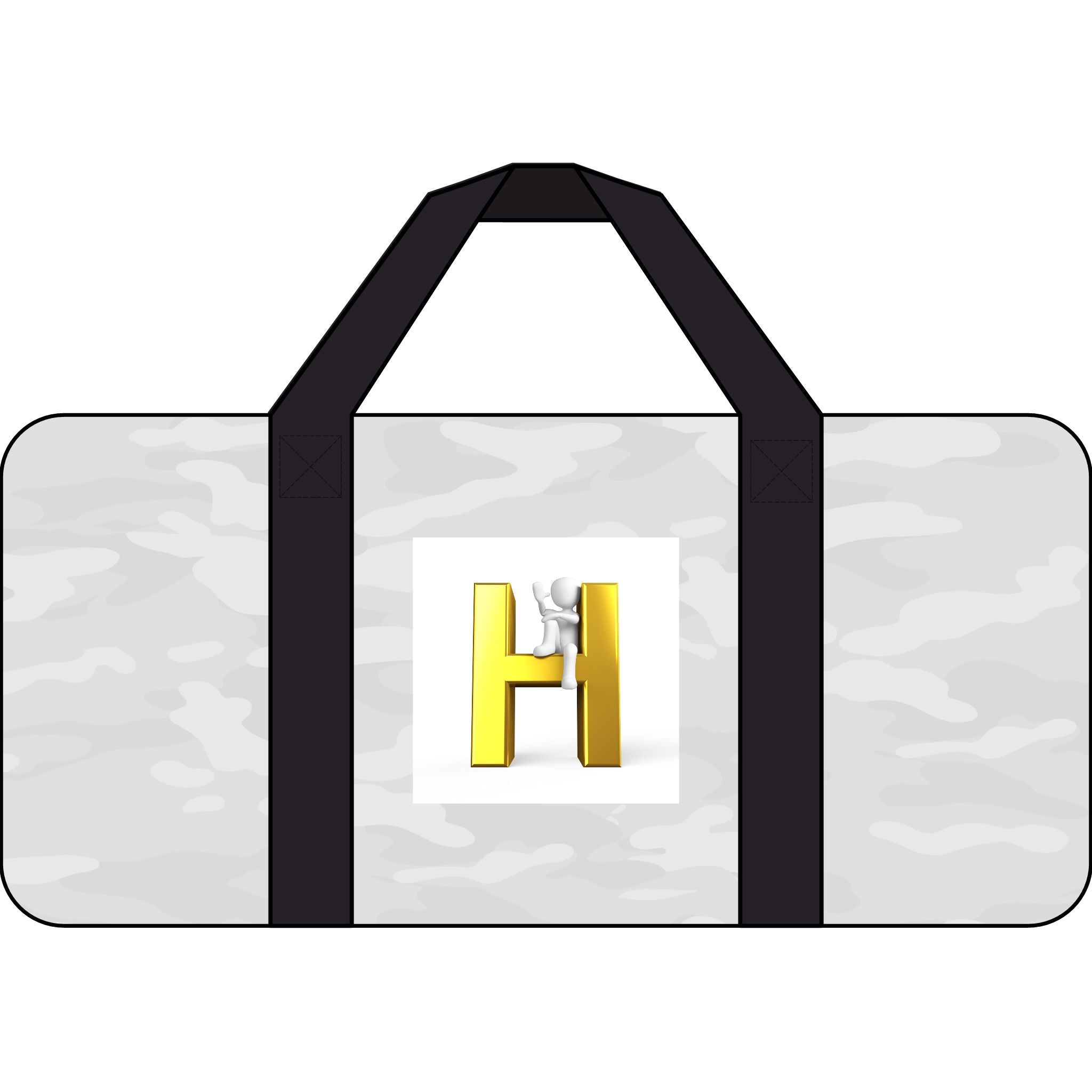 Yellow H Letter Logo Tripper Duffel Bag | Checkered or Camo Strap
