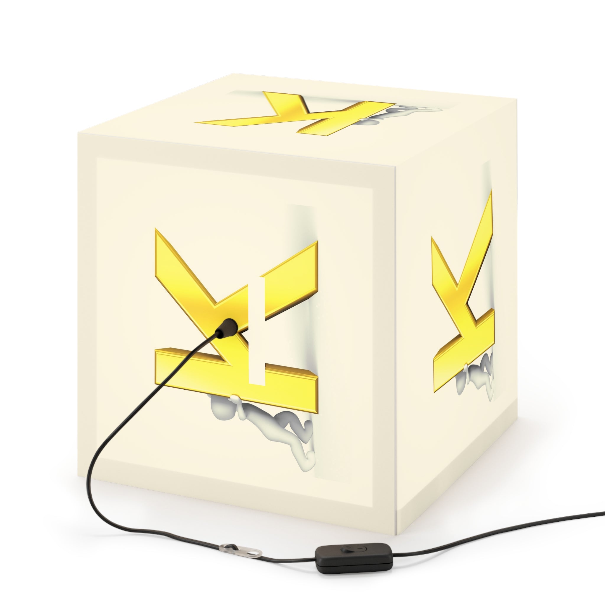Golden Letter K Light Cube Lamp | Initial Monogram Pendant Light