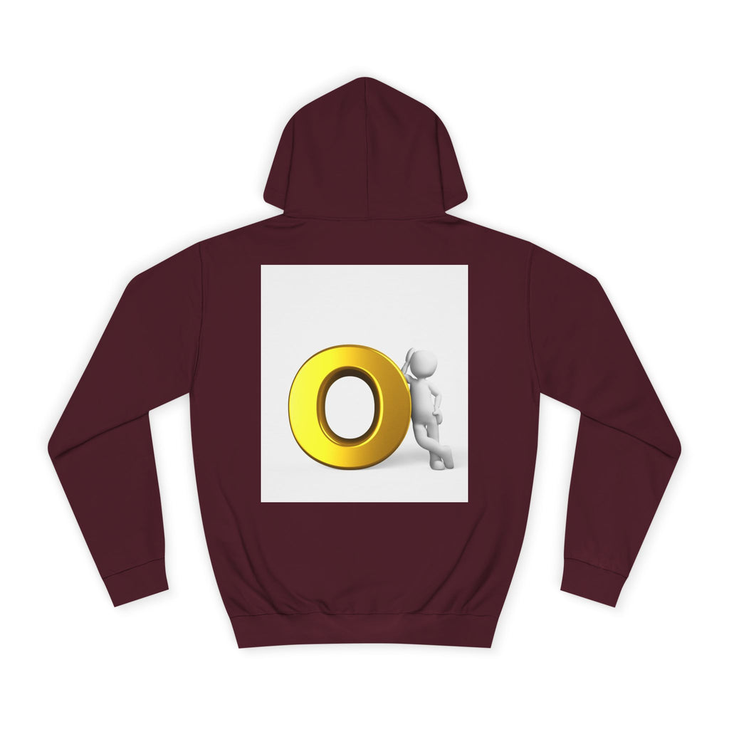 Gold O Letter with 3D Figure Hoodie | Monogram O Sweatshirt