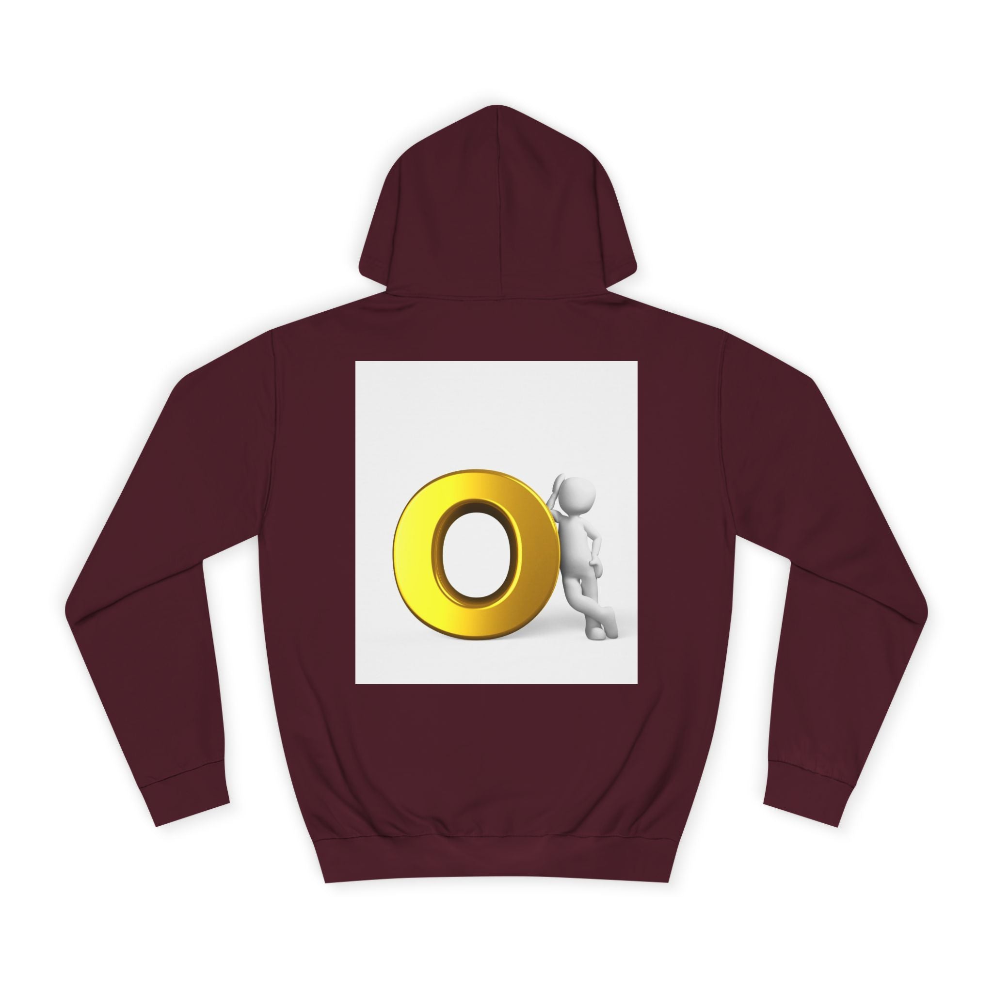 Gold O Letter with 3D Figure Hoodie | Monogram O Sweatshirt