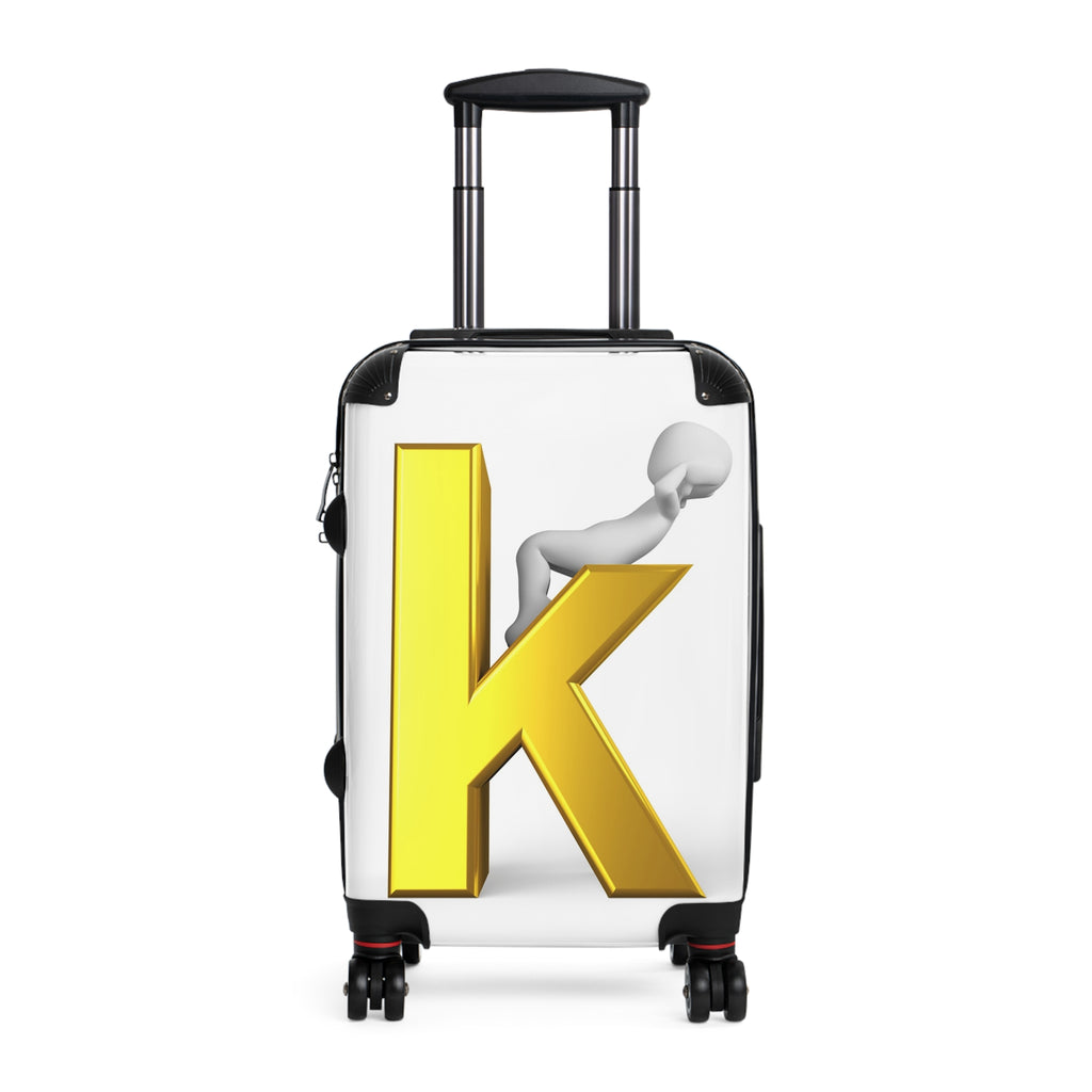 Gold Letter K Monogram Suitcase | Personalized Initial Luggage Cover