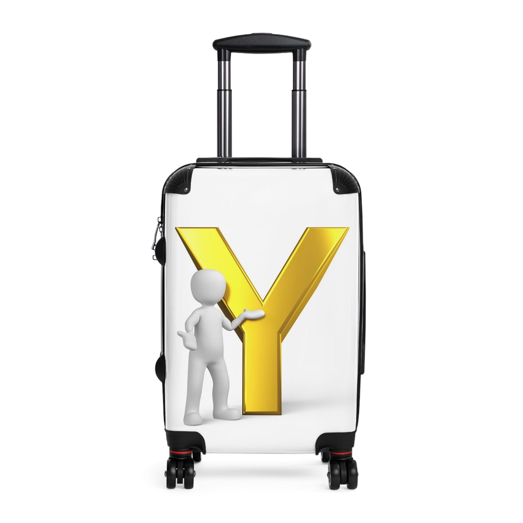 Gold Letter Y Initial Suitcase | Monogram Luggage Cover