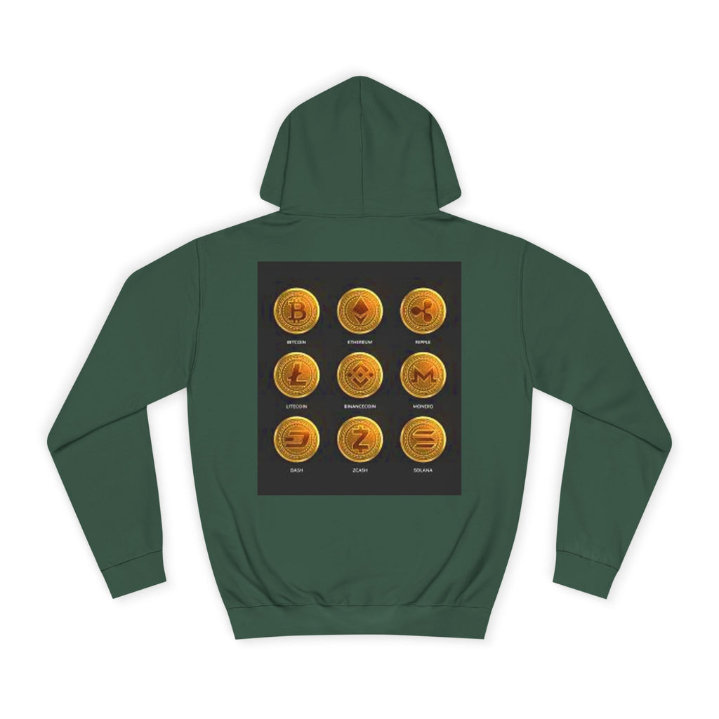 Crypto Coin Icons Hoodie | Bitcoin Ethereum Litecoin Ripple Doge Zcash Monero