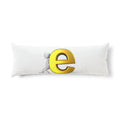 Gold Letter E Illustration Body Pillow | Monogram Initial Lumbar Pillow