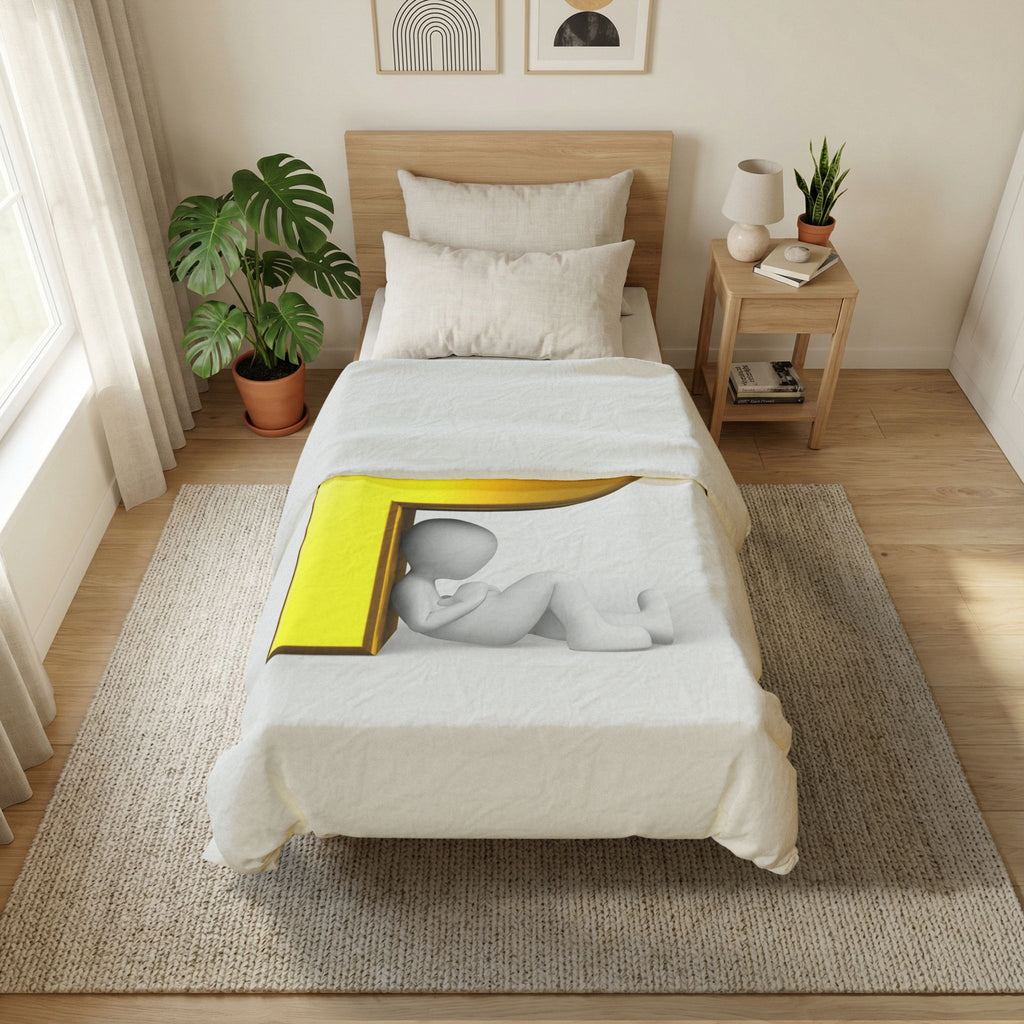 Gold Letter P Initial Duvet Cover | Monogram Bedding