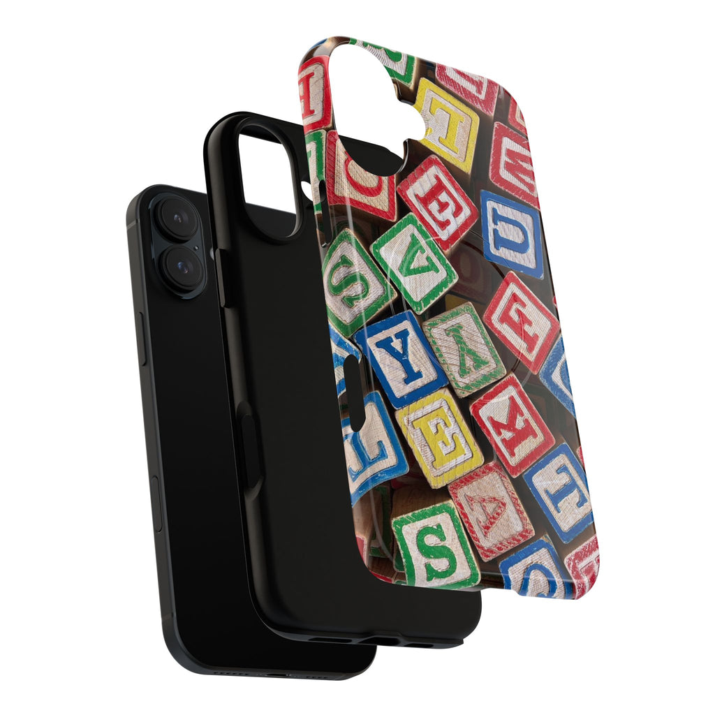 Vintage Alphabet Blocks Phone Case | Tough Magnetic Case