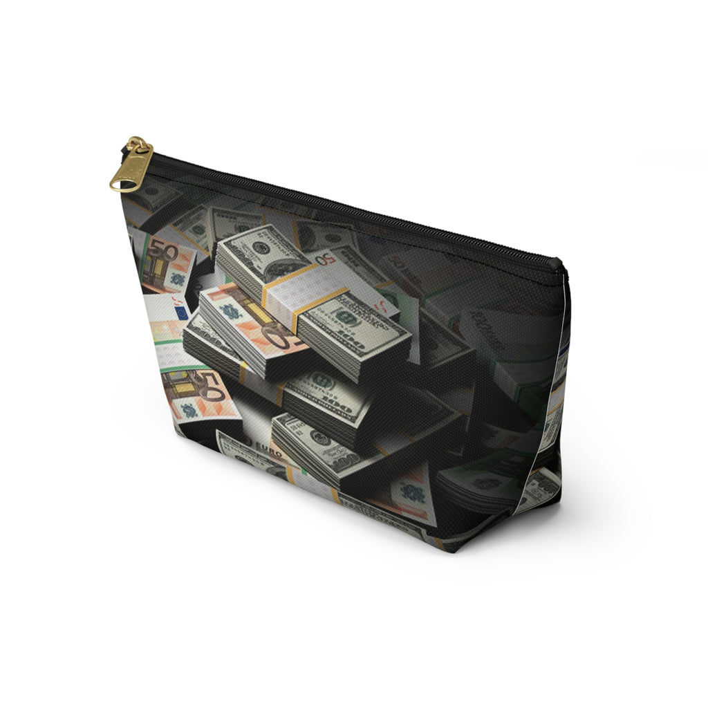 Stacks of Money Accessory Pouch | Cash Print T-Bottom Pouch