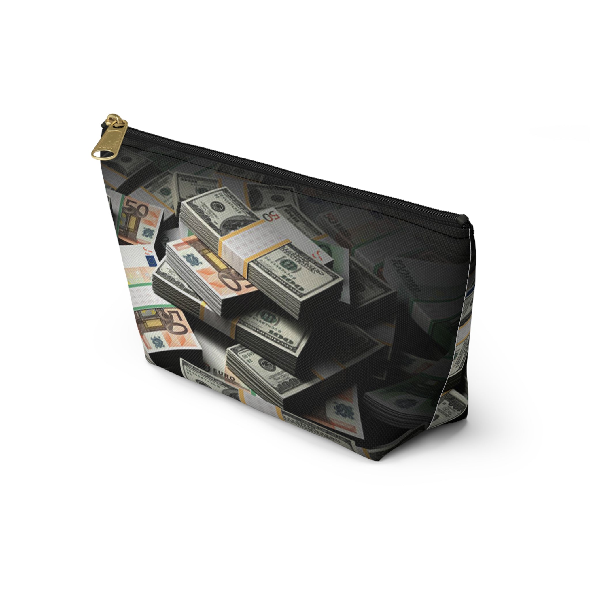 Stacks of Money Accessory Pouch | Cash Print T-Bottom Pouch