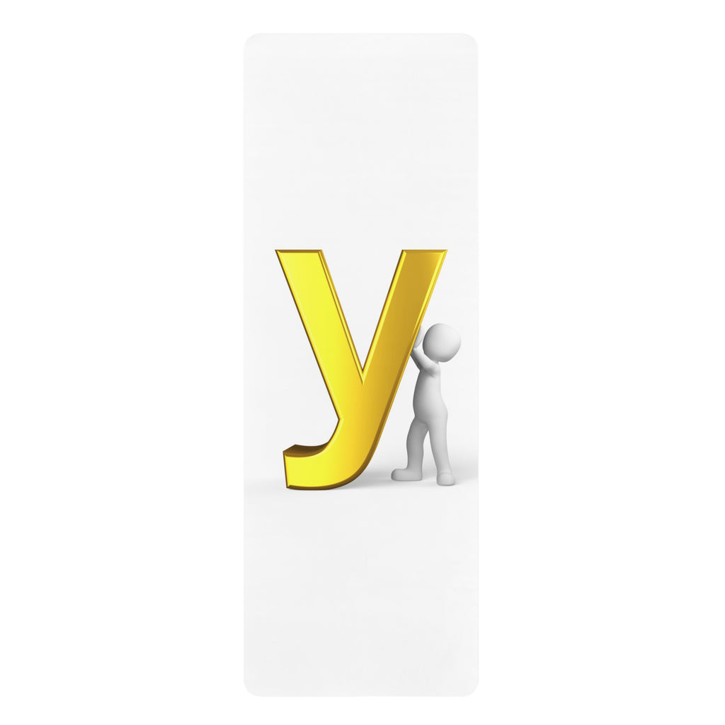 Gold Letter Y Graphic Rubber Yoga Mat | Alphabet Initial Mat