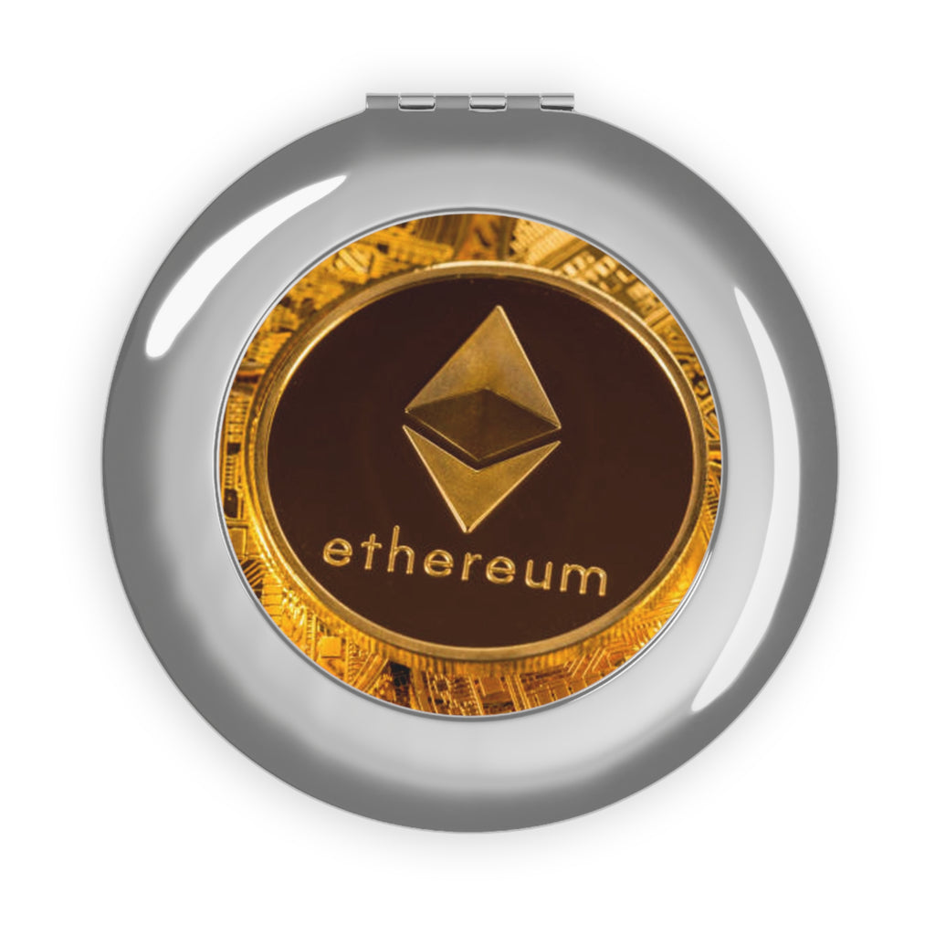 Ethereum Coin Compact Mirror | Crypto Logo Travel Mirror