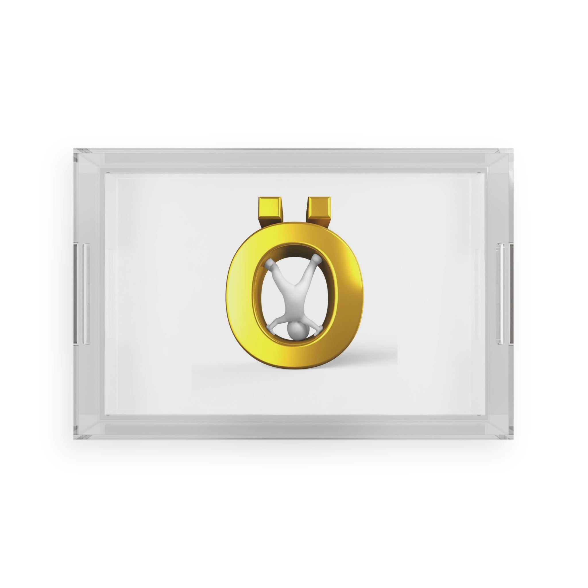 Golden Letter Ö Acrylic Serving Tray | Minimalist Design