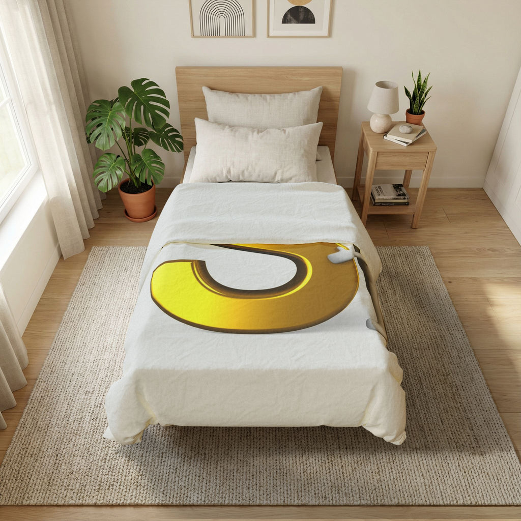 Gold Letter S Duvet Cover | Monogram Initial Bedding