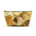 Bitcoin Coin Print Accessory Pouch | T Bottom Cosmetic Bag
