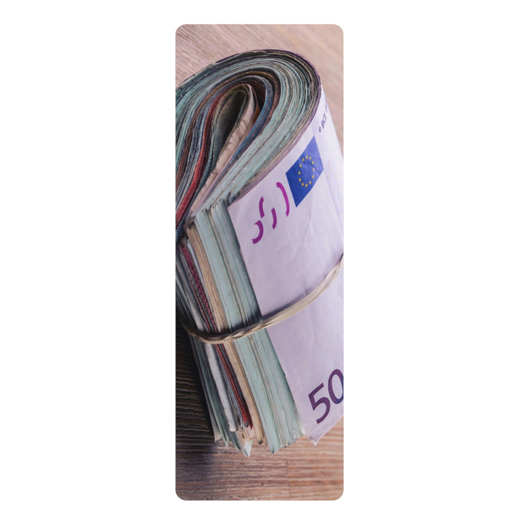 Rolled Euro Cash Print Rubber Yoga Mat