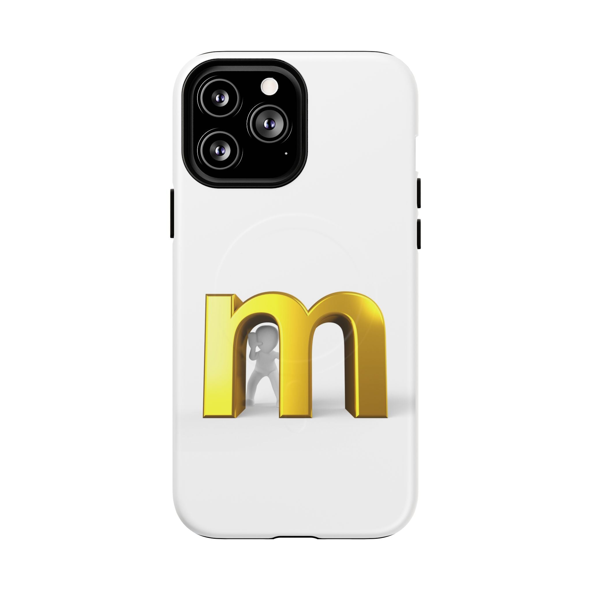 Coque de téléphone Lettre M dorée | Coque magnétique renforcée, Initiale Monogramme