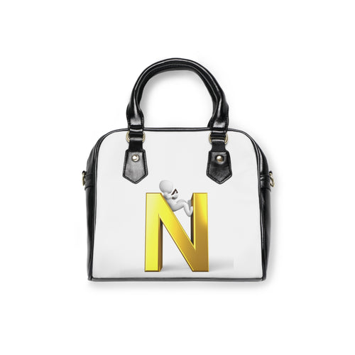 Sac à main bandoulière lettre N 3D avec figurine | Sac initial monogrammé