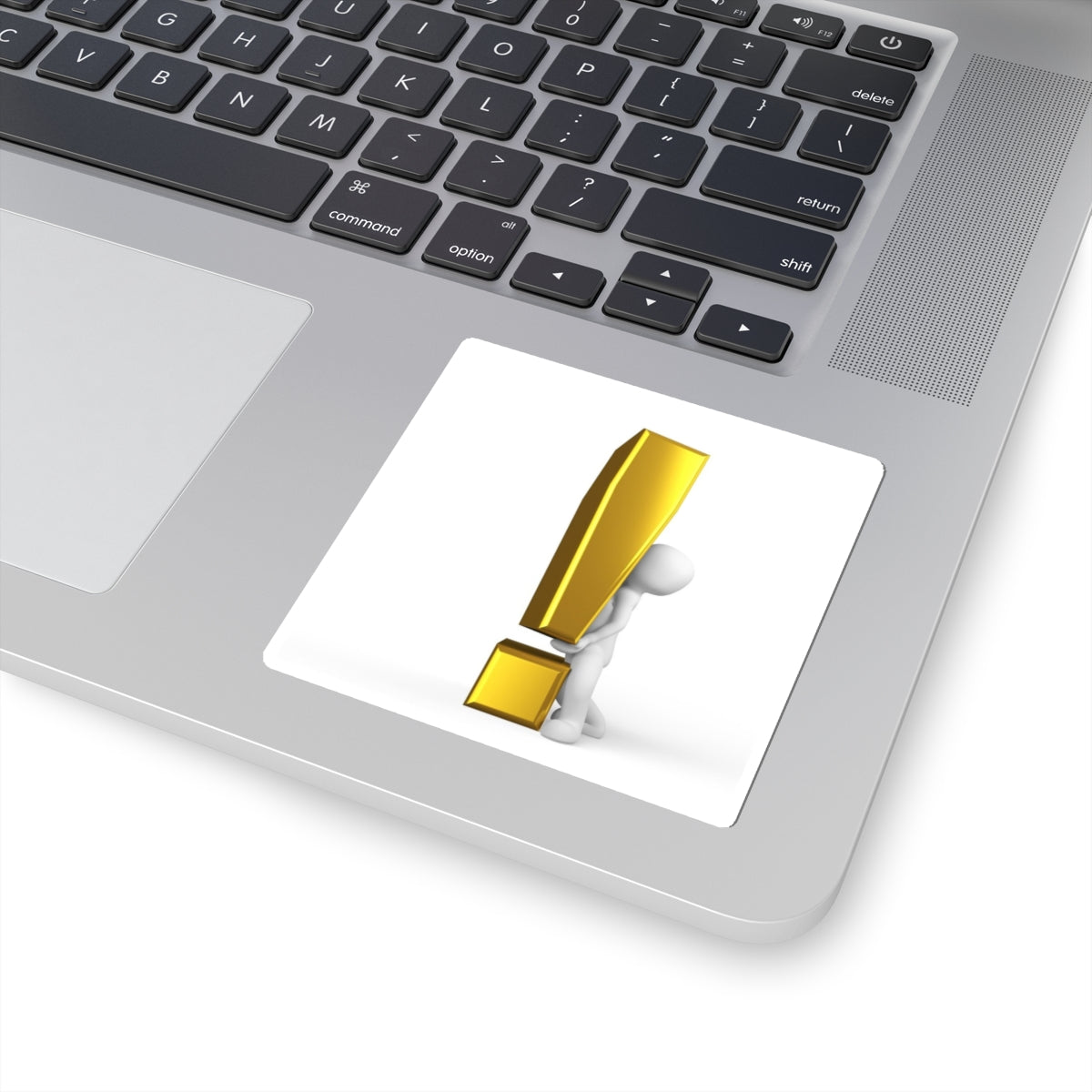 3D Gold Exclamation Mark Sticker, Kiss-Cut Stickers | Laptop Decal