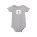 Little Figure Building Yellow Letter i Baby Onesie | Infant Bodysuit