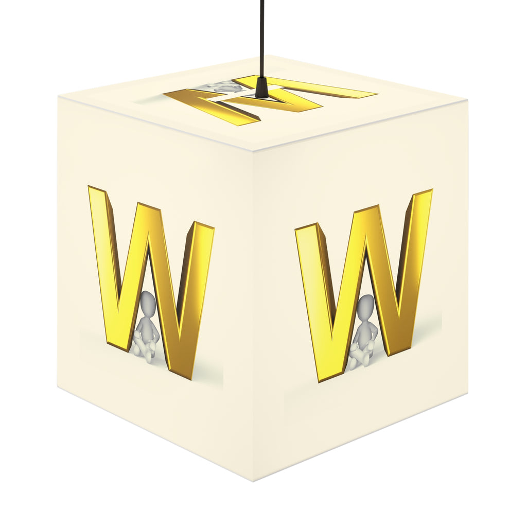 Gold Letter W Light Cube Lamp | Monogram Initial Nightlight