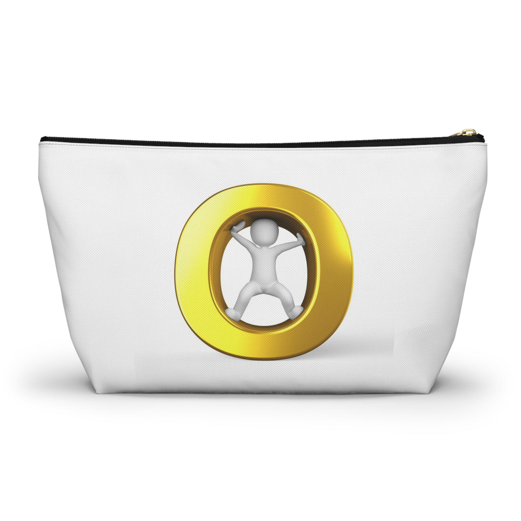 Gold Letter O Figure Accessory Pouch | T-Bottom Makeup Bag