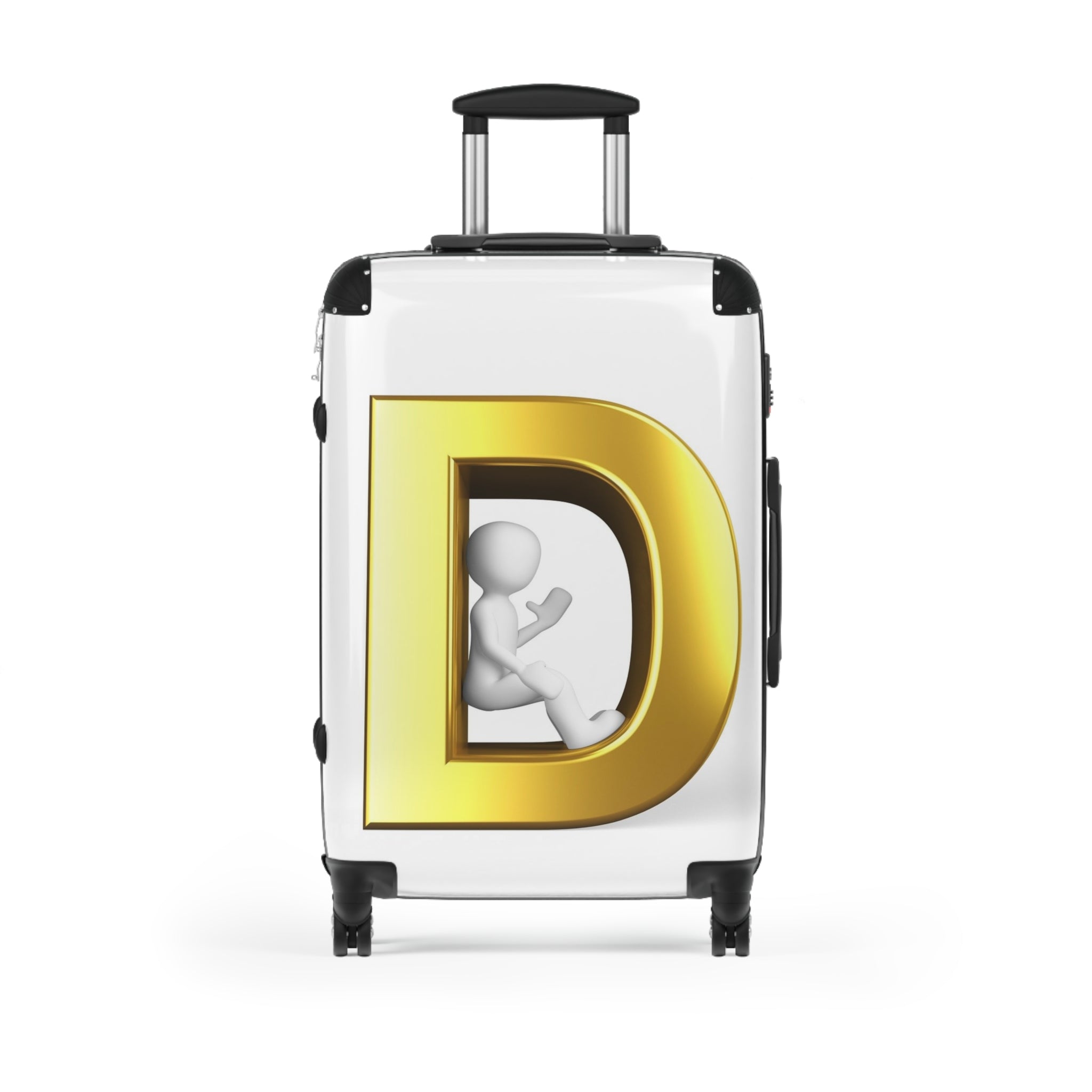 Valise Monogramme Lettre D Or | Housse de Bagage Initiale Personnalisée