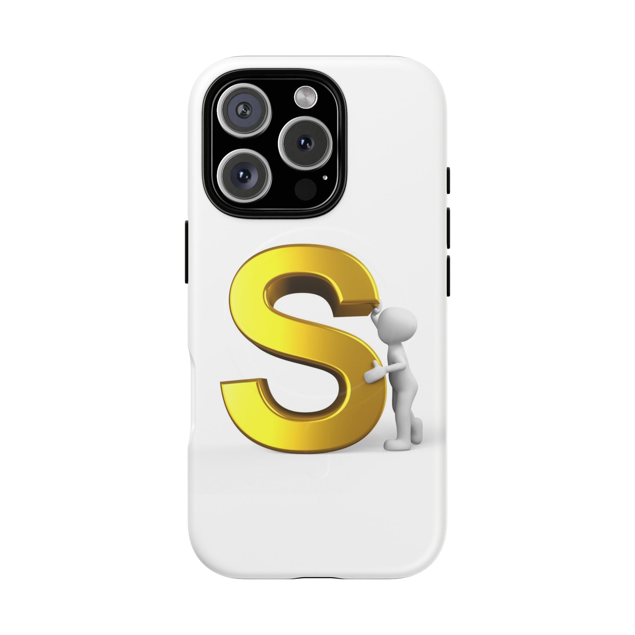Coque de téléphone à monogramme S doré | Coque magnétique robuste