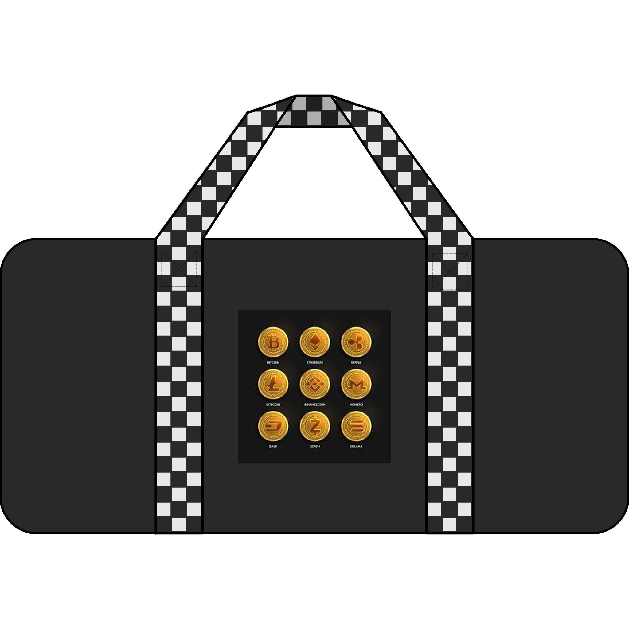 Sac de sport Tripper Crypto Coins | Sangle à damier ou option camouflage