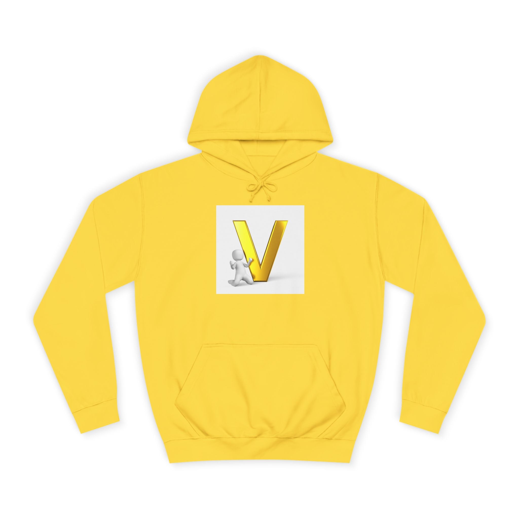 Sweat à capuche lettre V 3D dorée | Sweat-shirt initial V, monogramme lettre