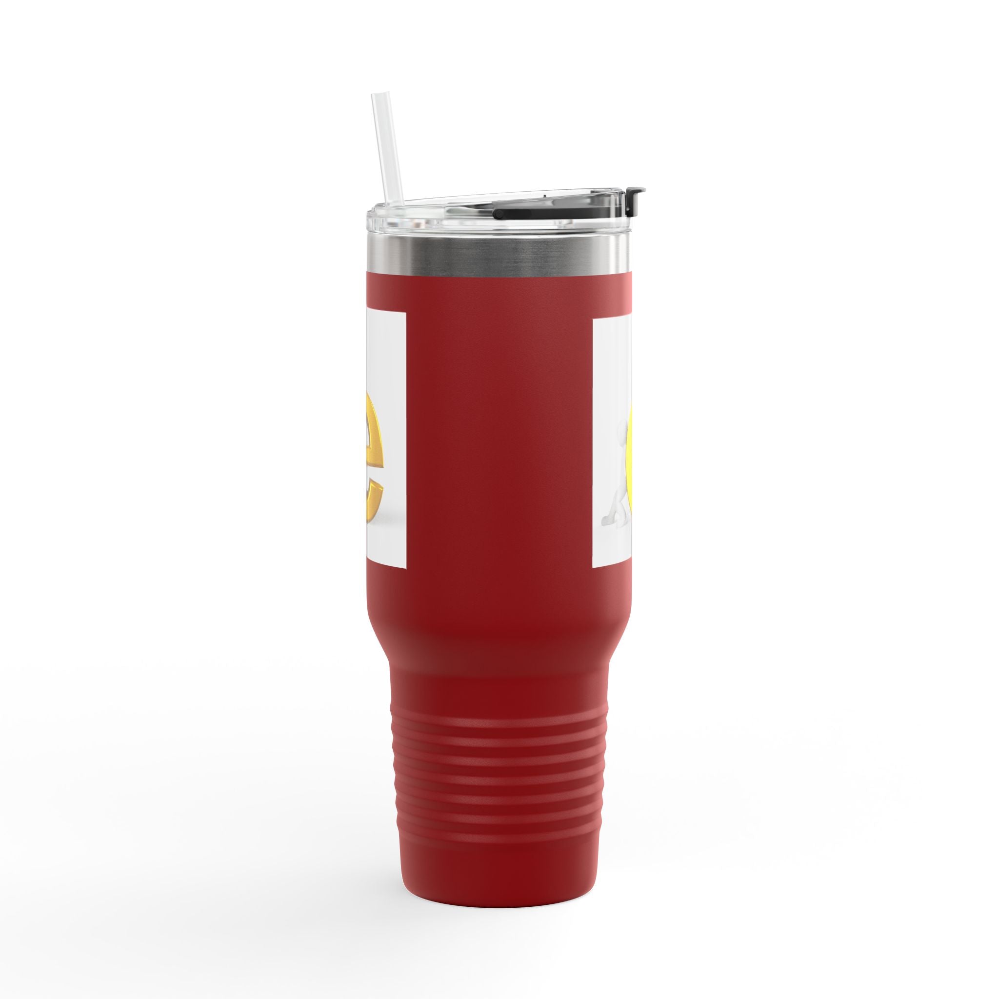 Mug de voyage personnage lettre E en 3D jaune | Gobelet isotherme 40oz