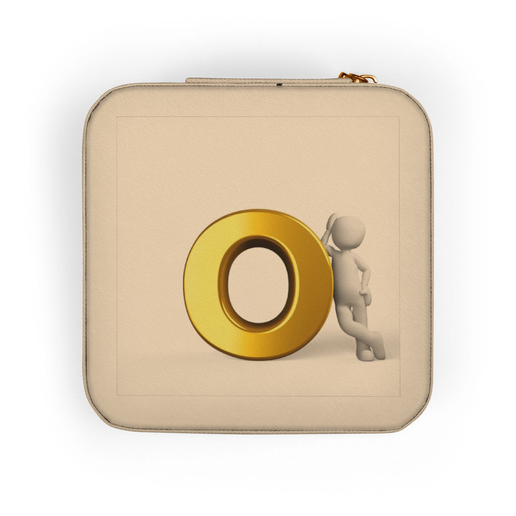 Gold O Letter Monogram Jewelry Case | Travel Ring Earring Organizer